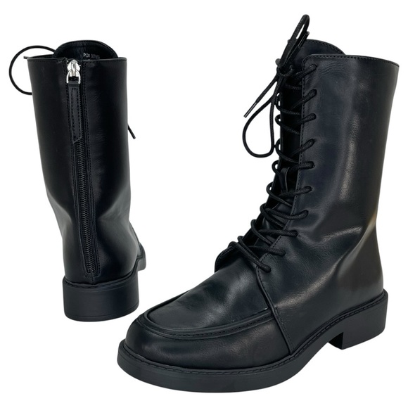 Journee Collection Nikks Black Faux Leather High Top Womens Boots Size 8M - Picture 7 of 9